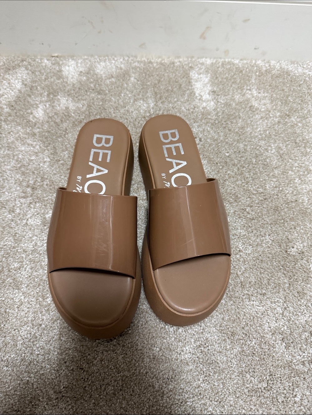 Matisse Tan Platform Slide Mules